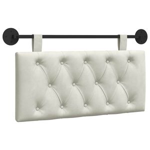 vidaXL Hangend hoofdbord Cr&egrave;mekleurig Fluweel