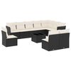vidaXL 11-delige Loungeset met kussens poly rattan zwart