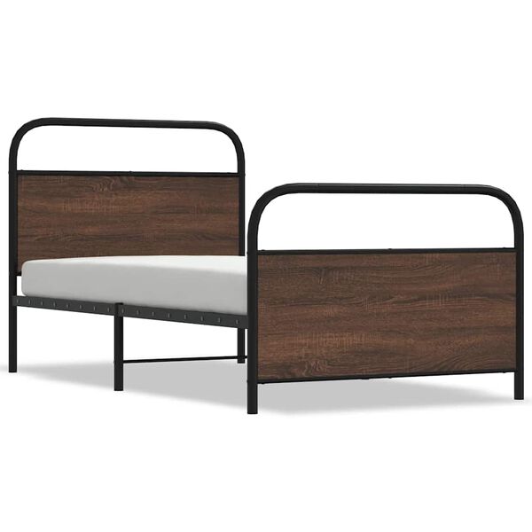 vidaXL Bedframe zonder matras bewerkt hout bruin eikenkleur 90x190 cm