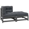 vidaXL 2-delige Loungeset met kussens massief grenenhout grijs