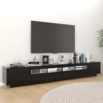 vidaXL Tv-meubel met LED-verlichting 260x35x40 cm zwart