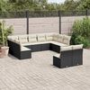 vidaXL 11-delige Loungeset met kussens poly rattan zwart