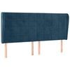 vidaXL Hoofdbord met randen 203x23x118/128 cm fluweel donkerblauw