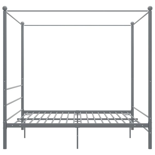 vidaXL Hemelbedframe metaal grijs 180x200 cm