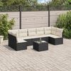 vidaXL 8-delige Loungeset met kussens poly rattan zwart