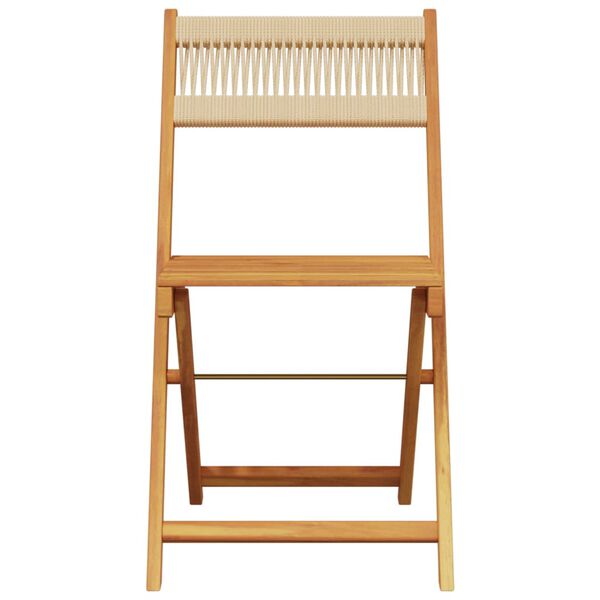 vidaXL Tuinstoelen 4 st inklapbaar massief acaciahout beige