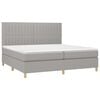 vidaXL Boxspring met matras stof lichtgrijs 200x200 cm
