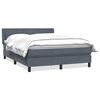 vidaXL Boxspring met matras fluweel donkergrijs 160x220 cm