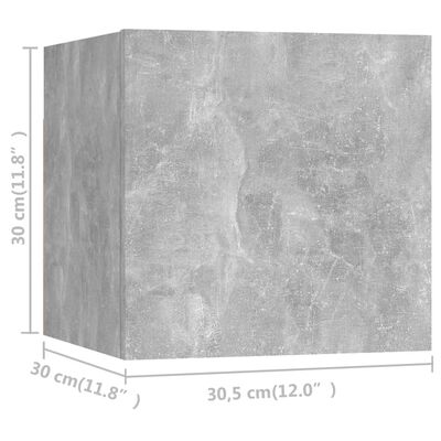 vidaXL Tv-wandmeubelen 8 st 30,5x30x30 cm betongrijs