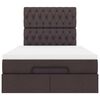 vidaXL Ottoman bed met matras 120x190 cm stof donkerbruin