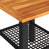 vidaXL Tuintafel 40x40x42 cm poly rattan en acaciahout zwart