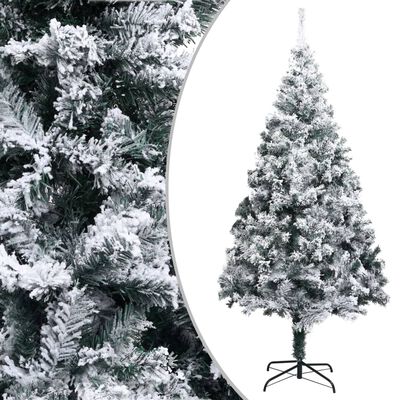 vidaXL Kunstkerstboom met sneeuw 210 cm PVC groen