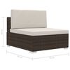 vidaXL 4-delige Loungeset met kussens poly rattan bruin