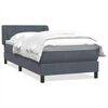 vidaXL Boxspring met matras fluweel donkergrijs 80x220 cm