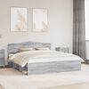 vidaXL Bedframe Grijs Sonoma 200 x 200 cm Massief grenenhout