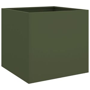 vidaXL Plantenbak 49x47x46 cm staal olijfgroen