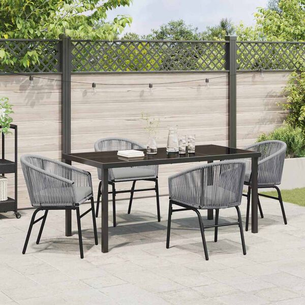 vidaXL Tuin eettafelset 5 pcs Antraciet Gepoedercoat staal