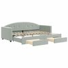 vidaXL Slaapbank onderschuifbed en lades 80x200 cm fluweel lichtgrijs