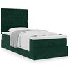 vidaXL Ottoman bed met matrassen 90x200cm fluweel donkergroen