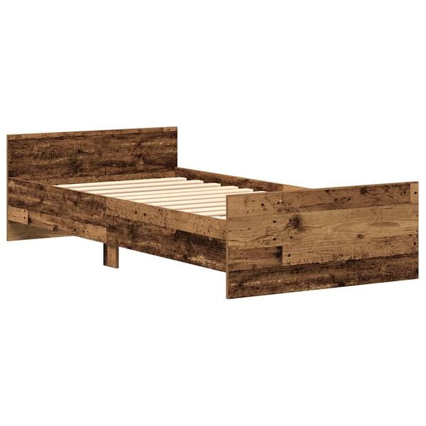 vidaXL Bedframe zonder matras 75x190 cm spaanplaat oud hout