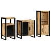 vidaXL Badkamermeubelset 3 st Bruin en zwart Massief Mango Hout