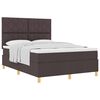 vidaXL Boxspringbed met hoofdeinde Donkerbruin 140 x 200 cm Stof