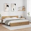 vidaXL Bedframe met hoofdeinde Artisan Eiken 180 x 200 cm Bewerkt hout