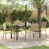 vidaXL Tuin eettafelset met kussen 5 pcs Beige poly rattan