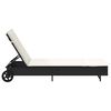 vidaXL Ligbed met wielen en kussen poly rattan zwart