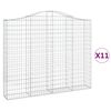 vidaXL Schanskorven 11 st gewelfd 200x30x160/180 cm ijzer