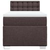 vidaXL Boxspring met matras stof donkerbruin 100x200 cm