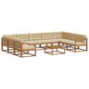 vidaXL Buiten bankenset met kussen 10 pcs Natuurlijk en Beige