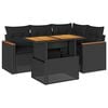 vidaXL 5-delige Loungeset met kussens poly rattan acacia zwart