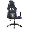 vidaXL Massage gamestoel stof zwart en blauw