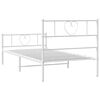 vidaXL Bedframe met hoofd- en voeteneinde metaal wit 75x190 cm