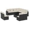 vidaXL 12-delige Loungeset met kussens poly rattan zwart