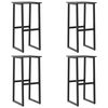 vidaXL Barkrukken 4 st 38x38x80 cm gepoedercoat staal zwart