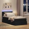 vidaXL Opbergbed met LED met matras met LED Zwart 90 x 190 cm Stof