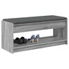 vidaXL Halbank met kussen met plank Grijs Sonoma 103 x 38 x 45 cm