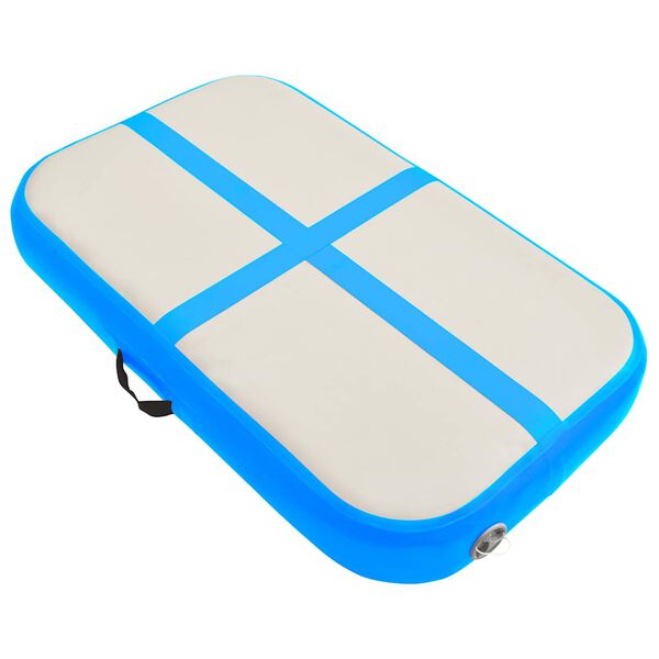 vidaXL Gymnastiekmat met pomp opblaasbaar 60x100x10 cm PVC blauw