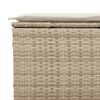 vidaXL Tuinbank 3-zits met kussens poly rattan beige