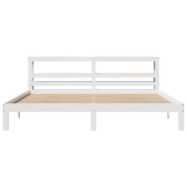 vidaXL Bedframe met hoofdeinde zonder matras 180x200 cm wit