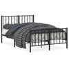 vidaXL Bedframe met hoofd- en voeteneinde metaal zwart 120x190 cm