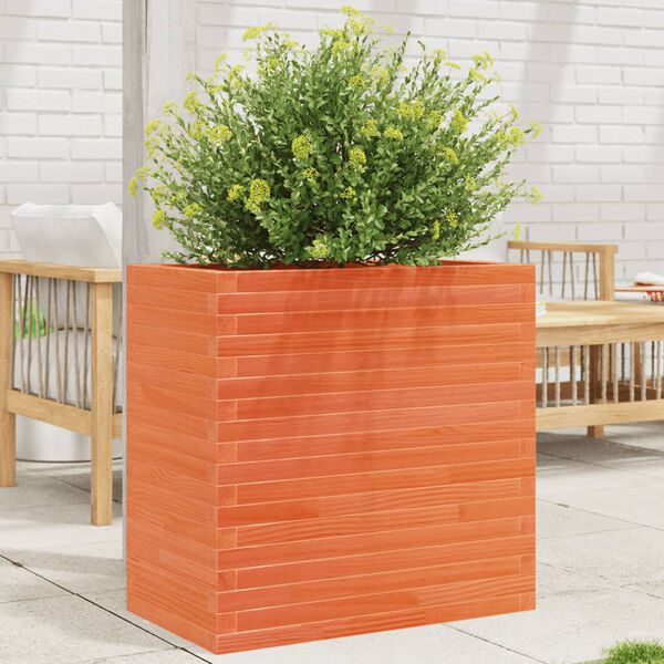 vidaXL Plantenbak 70x40x68,5 cm massief grenenhout wasbruin