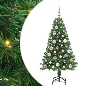 vidaXL Kunstkerstboom Groen 120 cm PVC en Staal en Kunststof
