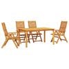 vidaXL Tuin eettafelset 5 pcs Bruin Massief Acaciahout