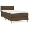 vidaXL Boxspring met matras stof donkerbruin 100x200 cm