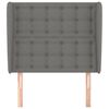 vidaXL Hoofdbord met randen 93x23x118/128 cm stof donkergrijs