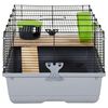 vidaXL Hamsterkooi 80x45x34 cm polypropeen en metaal grijs