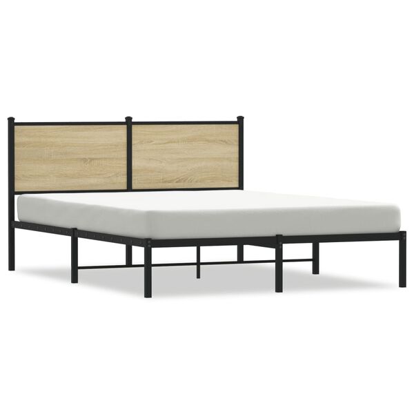vidaXL Bedframe zonder matras metaal sonoma eikenkleurig 140x190 cm